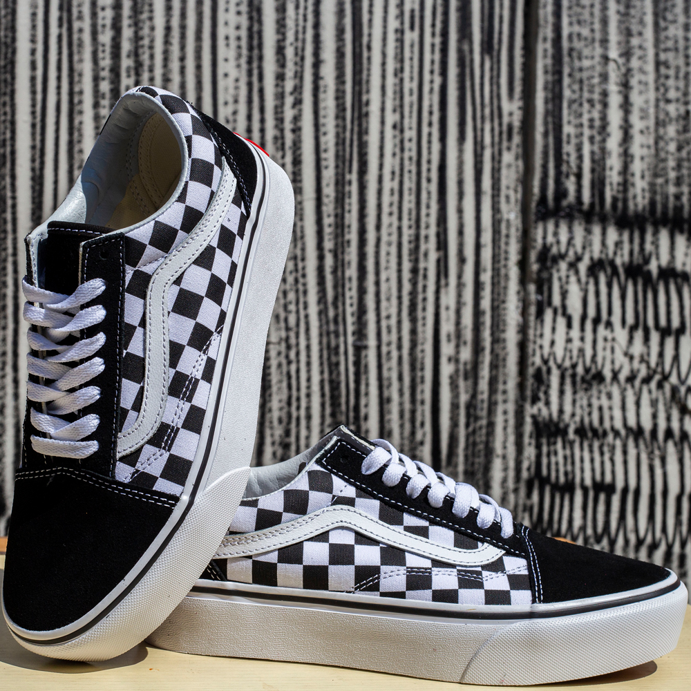 vans old skool platform checkerboard