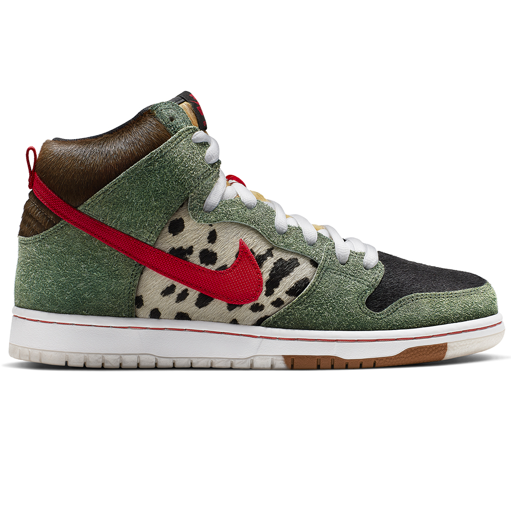 NIKE SB WALK THE DOG DUNK HIGH PRO FIR/UNIVERSITY RED