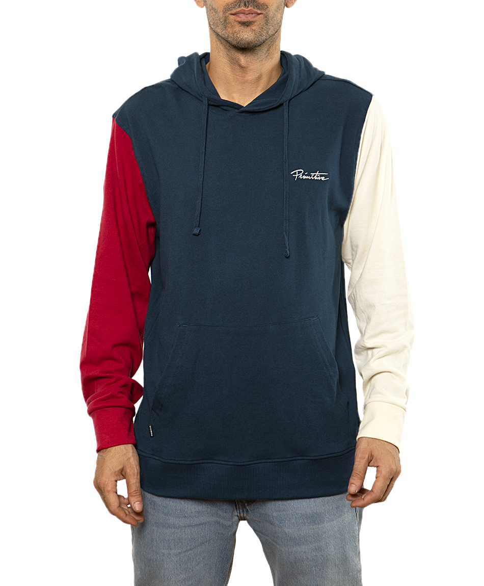 PRIMITIVE SLEEVE BLOCK PIQUE HOOD NAVY