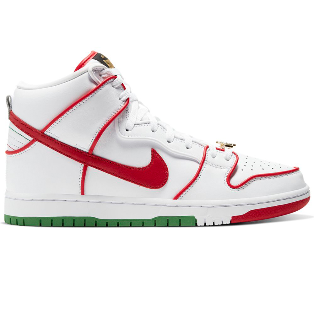 NIKE SB DUNK HIGH PRO P-ROD BOXING GLOVE WHITE/UNIVERSITY RED-WHITE-CLASSIC GREEN