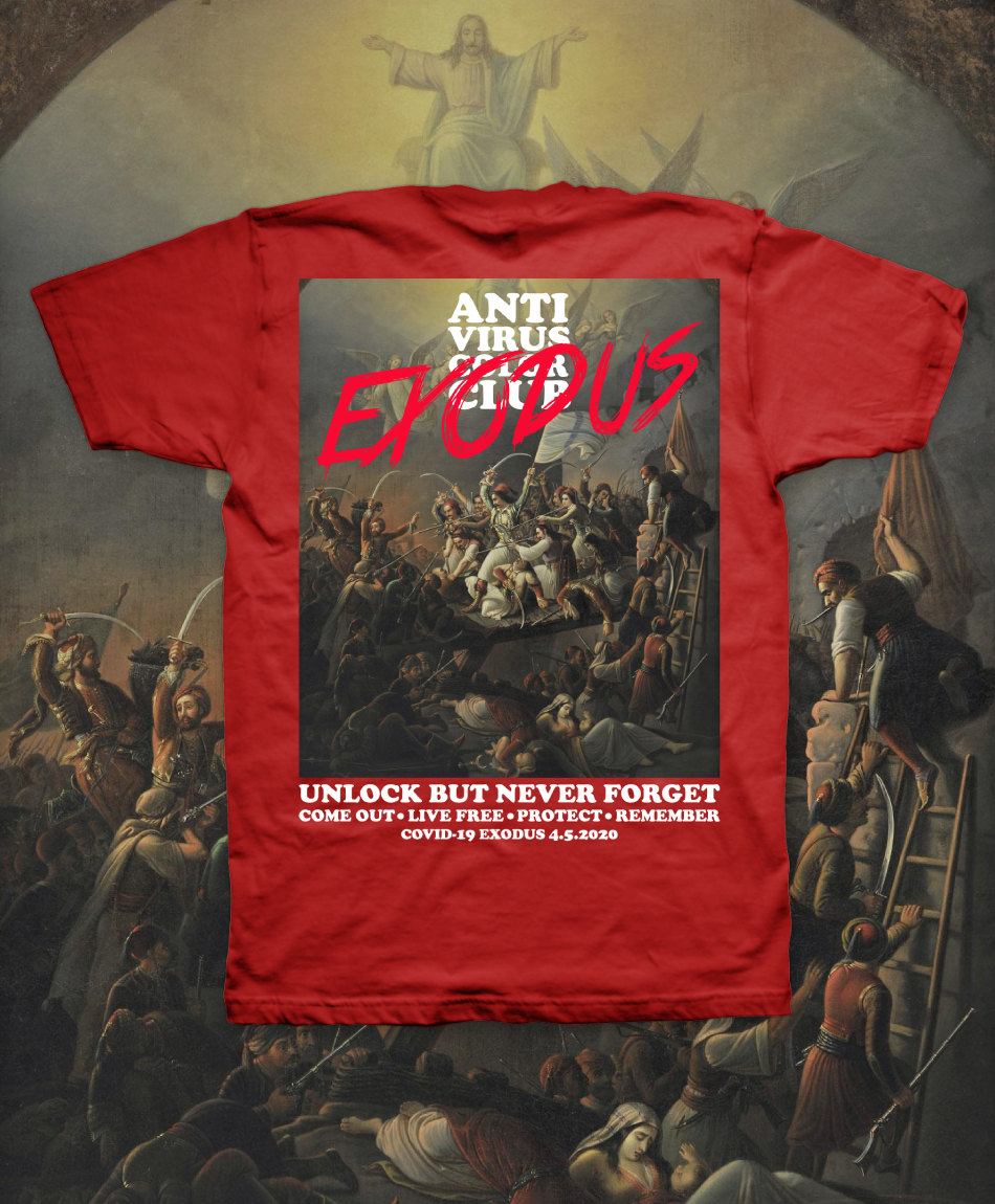 COLOR SKATES X COVID-19 EXODUS TEE CARDINAL