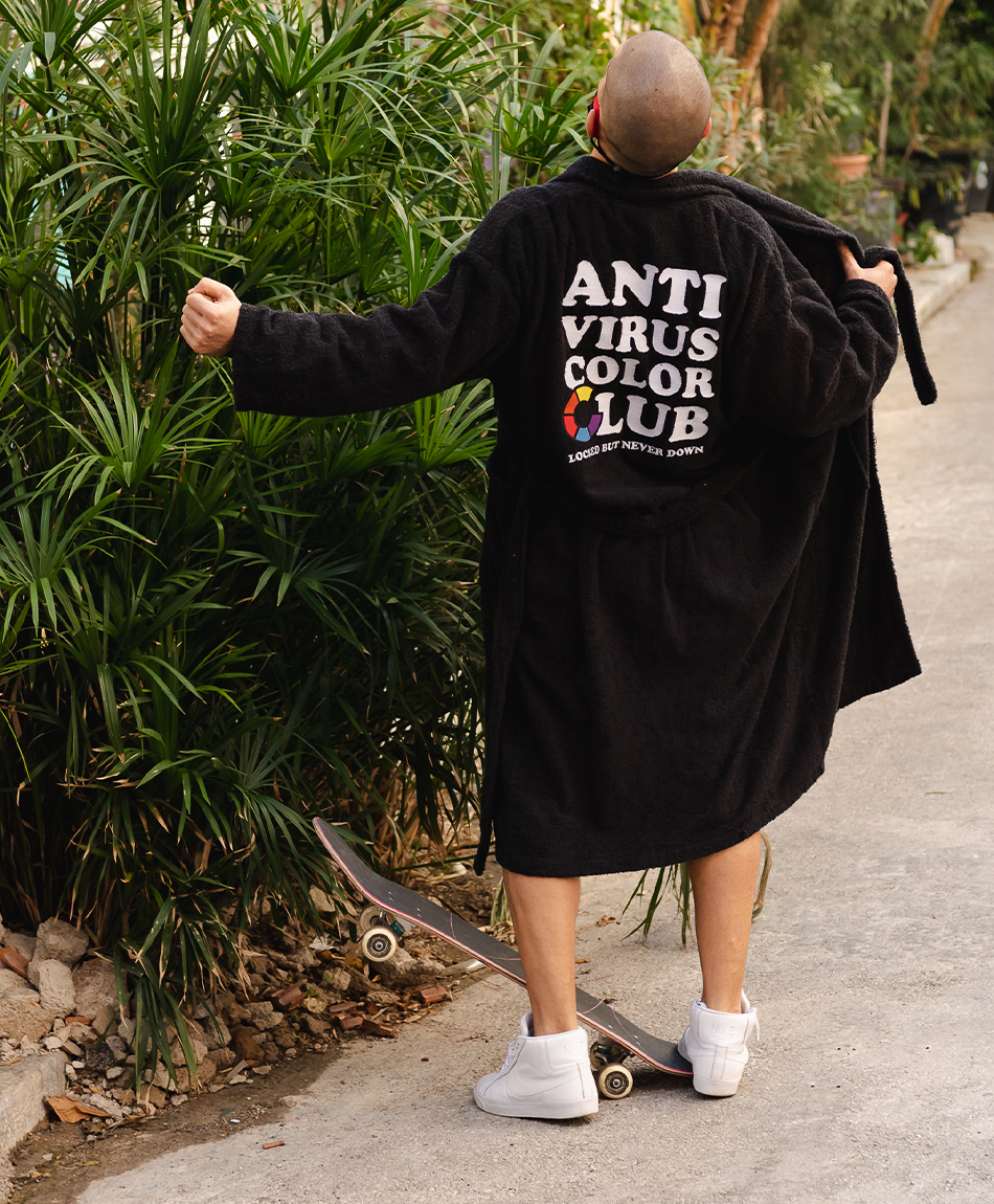 COLOR ANTIVIRUS COLOR CLUB BATH ROBE BLACK