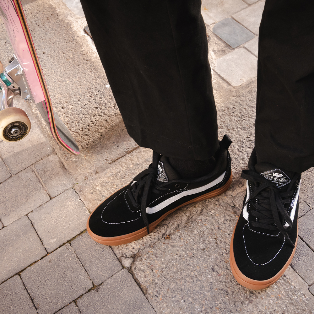 vans kyle walker pro black and gum skate shoes