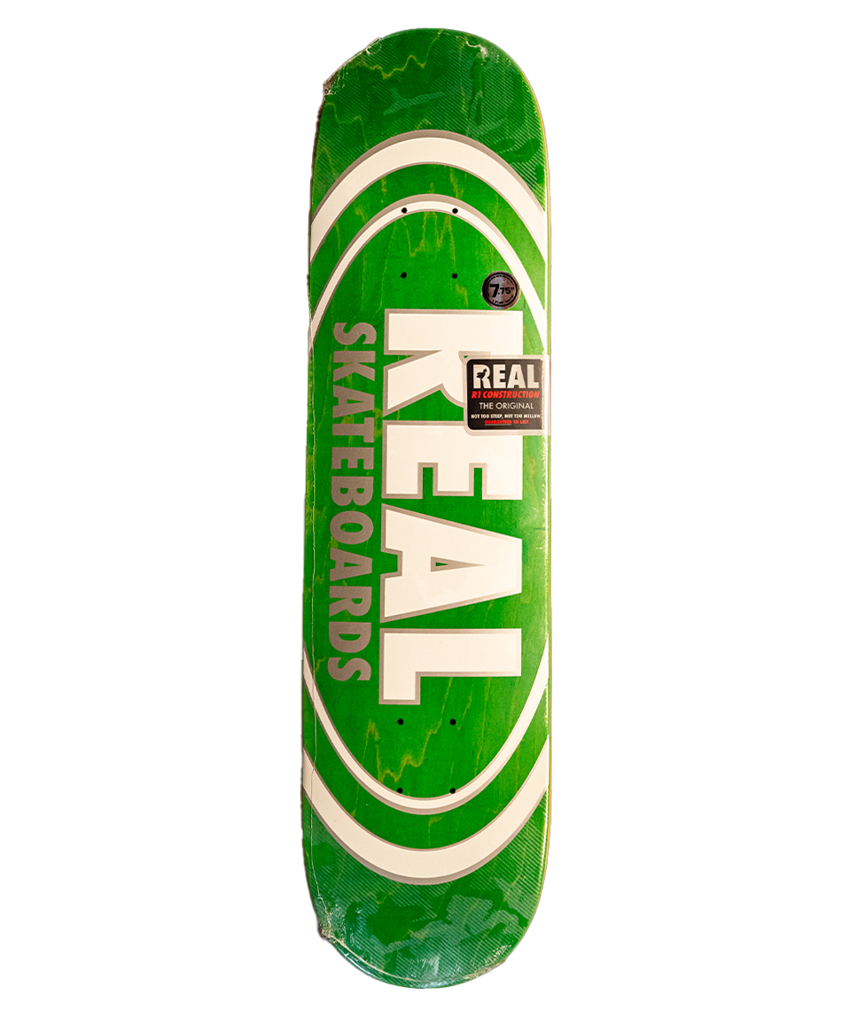 REAL OVAL PATTERNS TEAM SERIES SKATE DECK 7.75 GREEN
