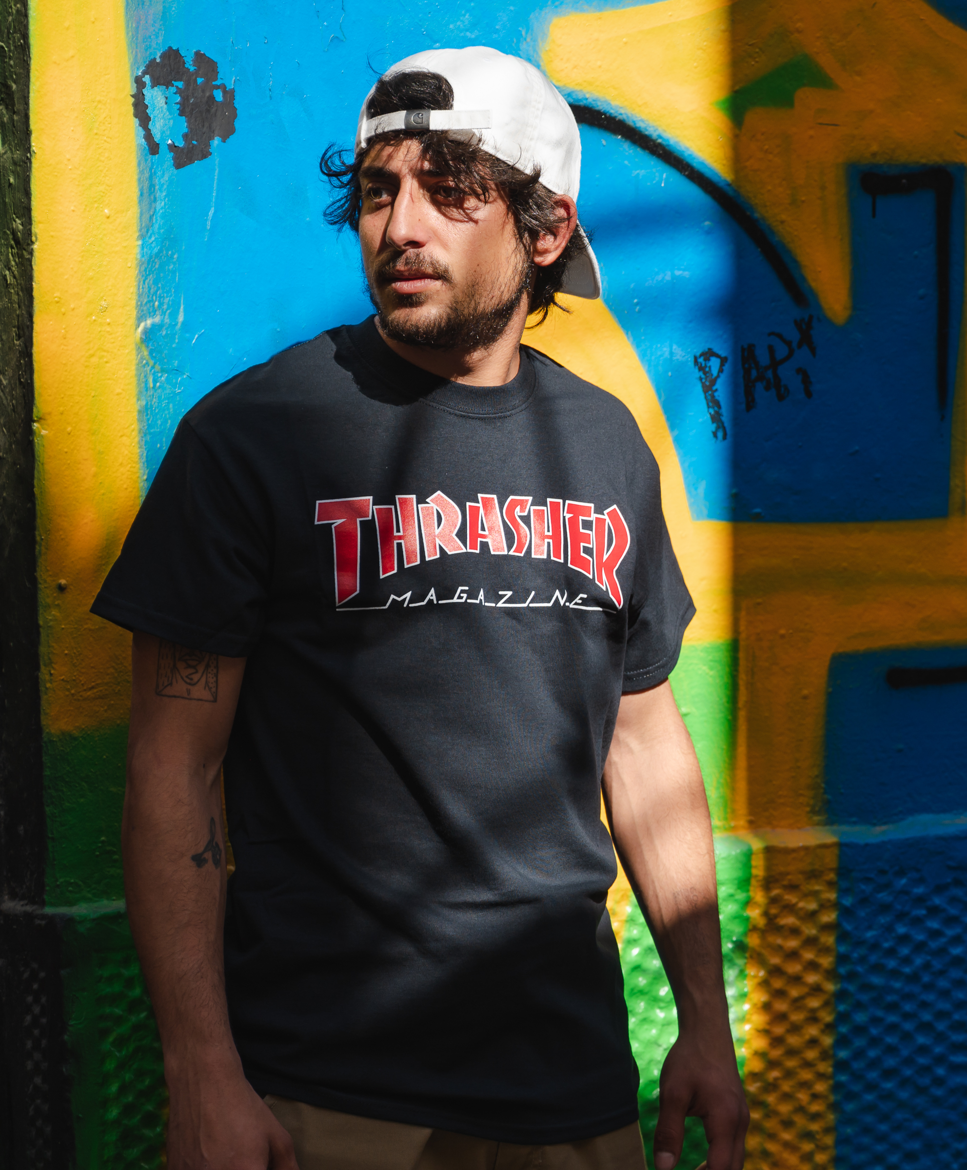 THRASHER OUTLINED TEE BLACK/RED