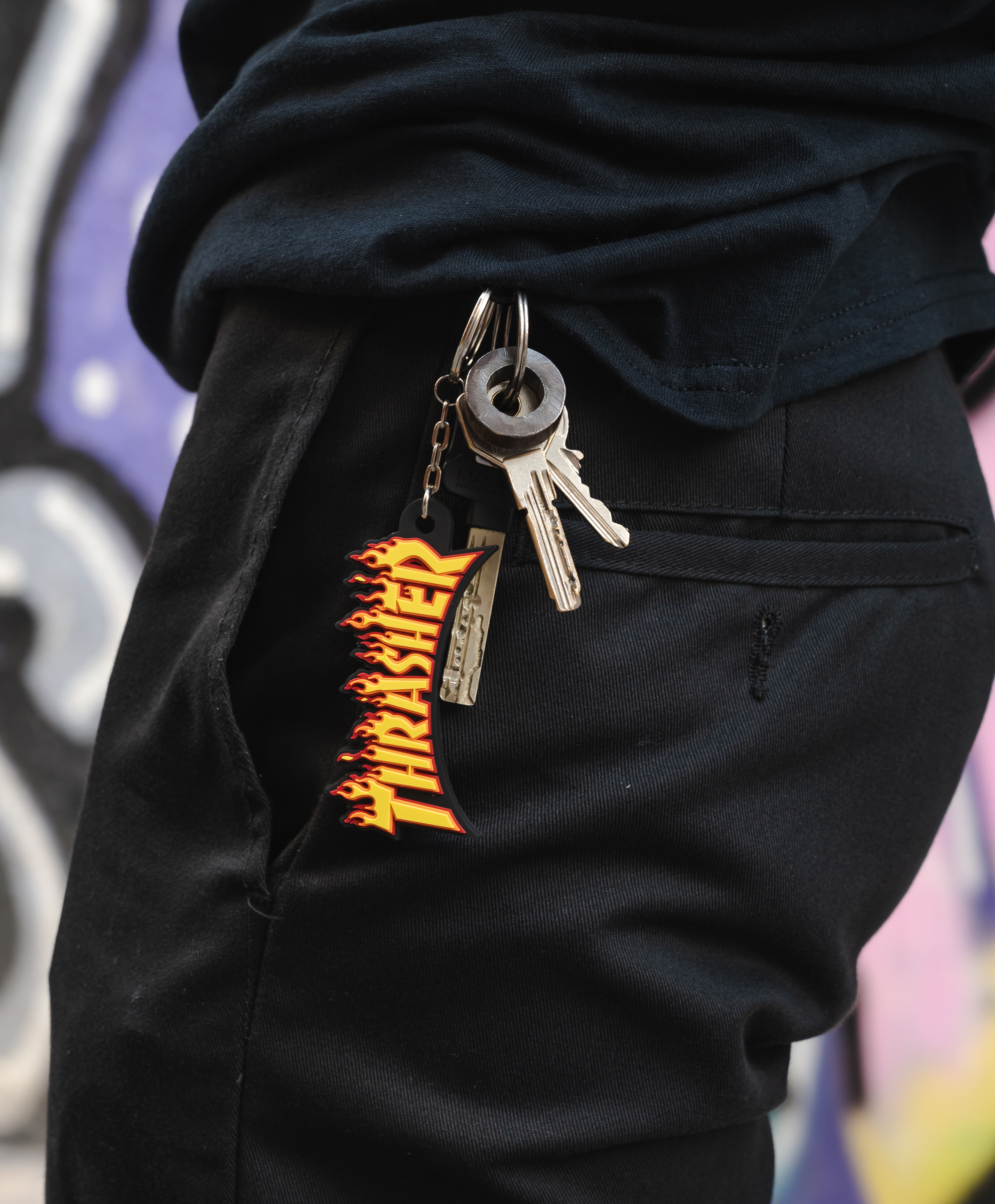 THRASHER FLAME LOGO KEYCHAIN
