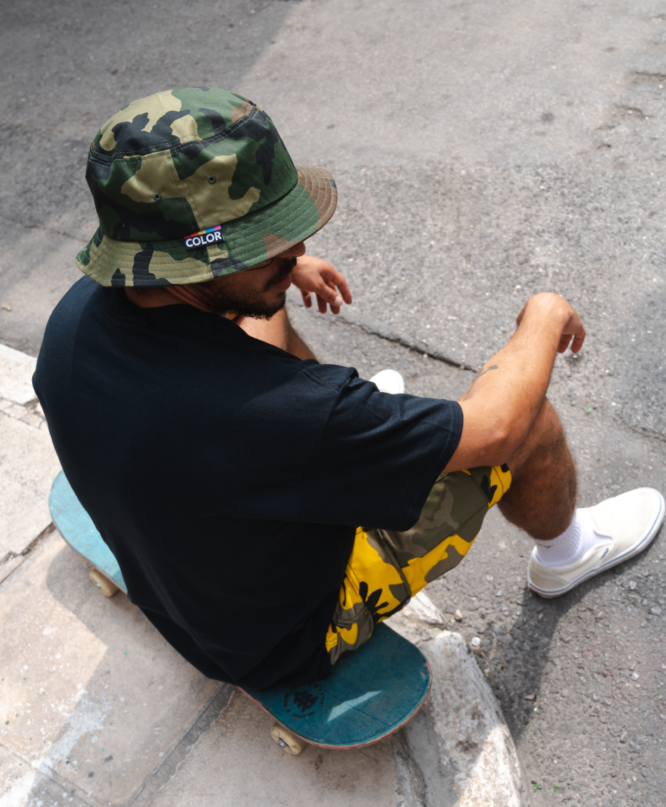 COLOR I-5 BUCKET HAT WOODLAND CAMO