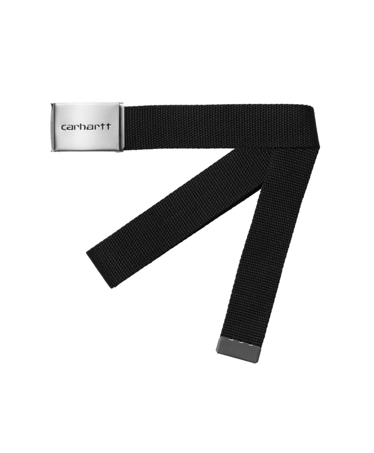 CARHARTT WIP CLIP BELT CHROME BLACK