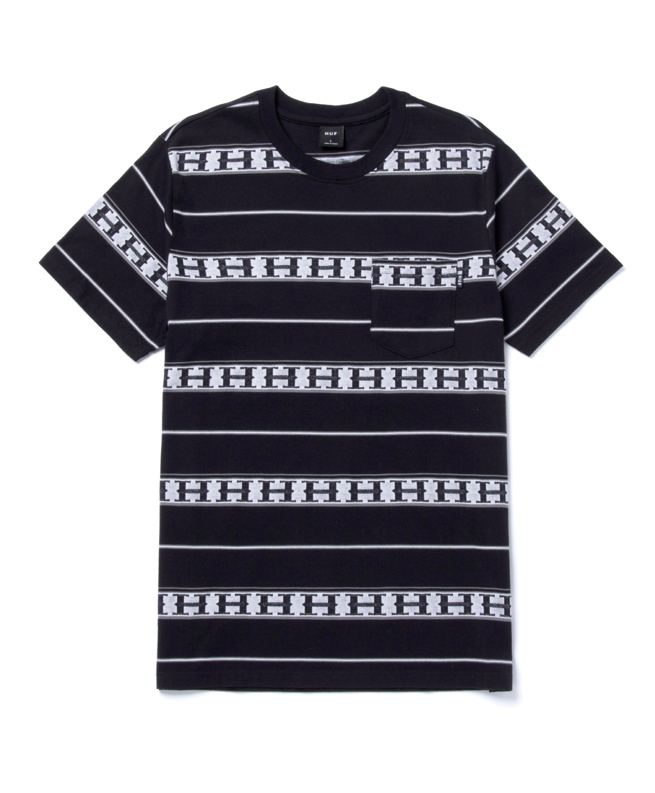 HUF PALISADES STRIPE KNIT TOP BLACK