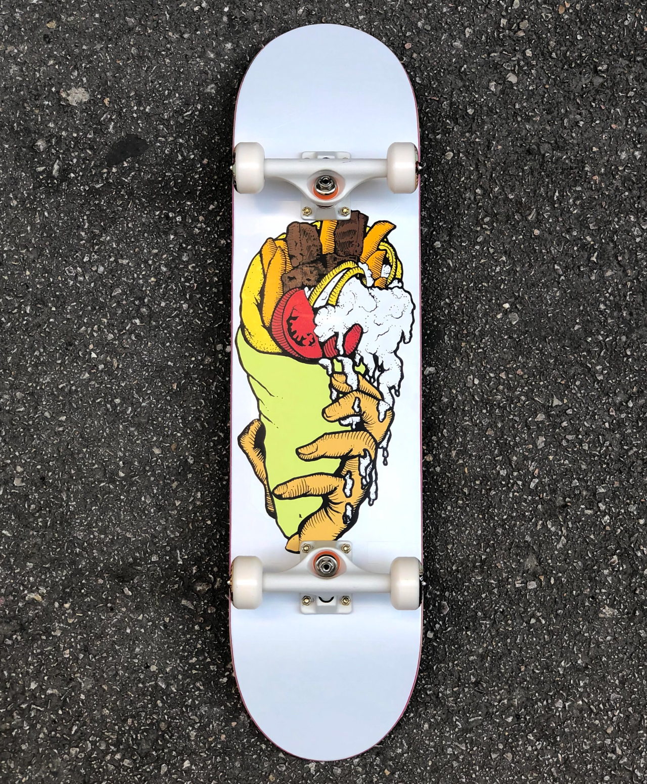 GOODBIE PREMIUM COMPLETE SKATEBOARD KEBAB AND DESTROY WHITE 8