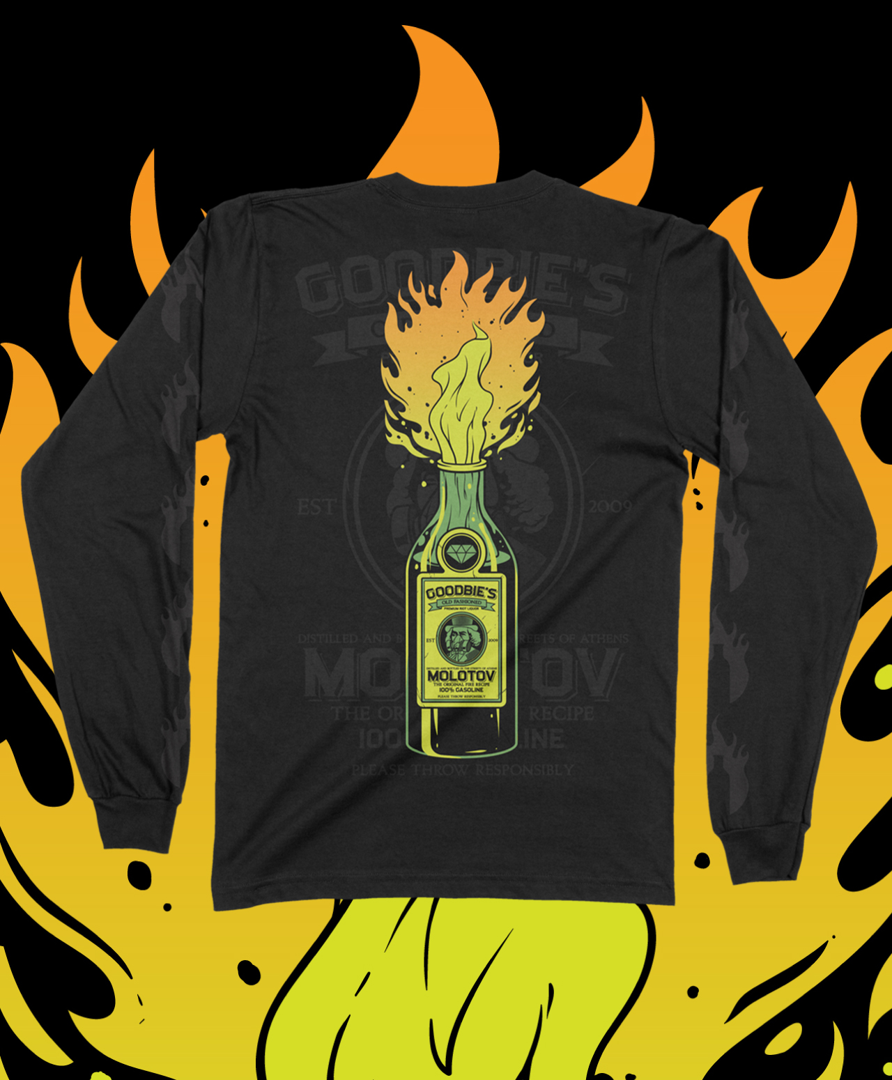 GOODBIE RIOT LIQUOR LONG SLEEVE BLACK