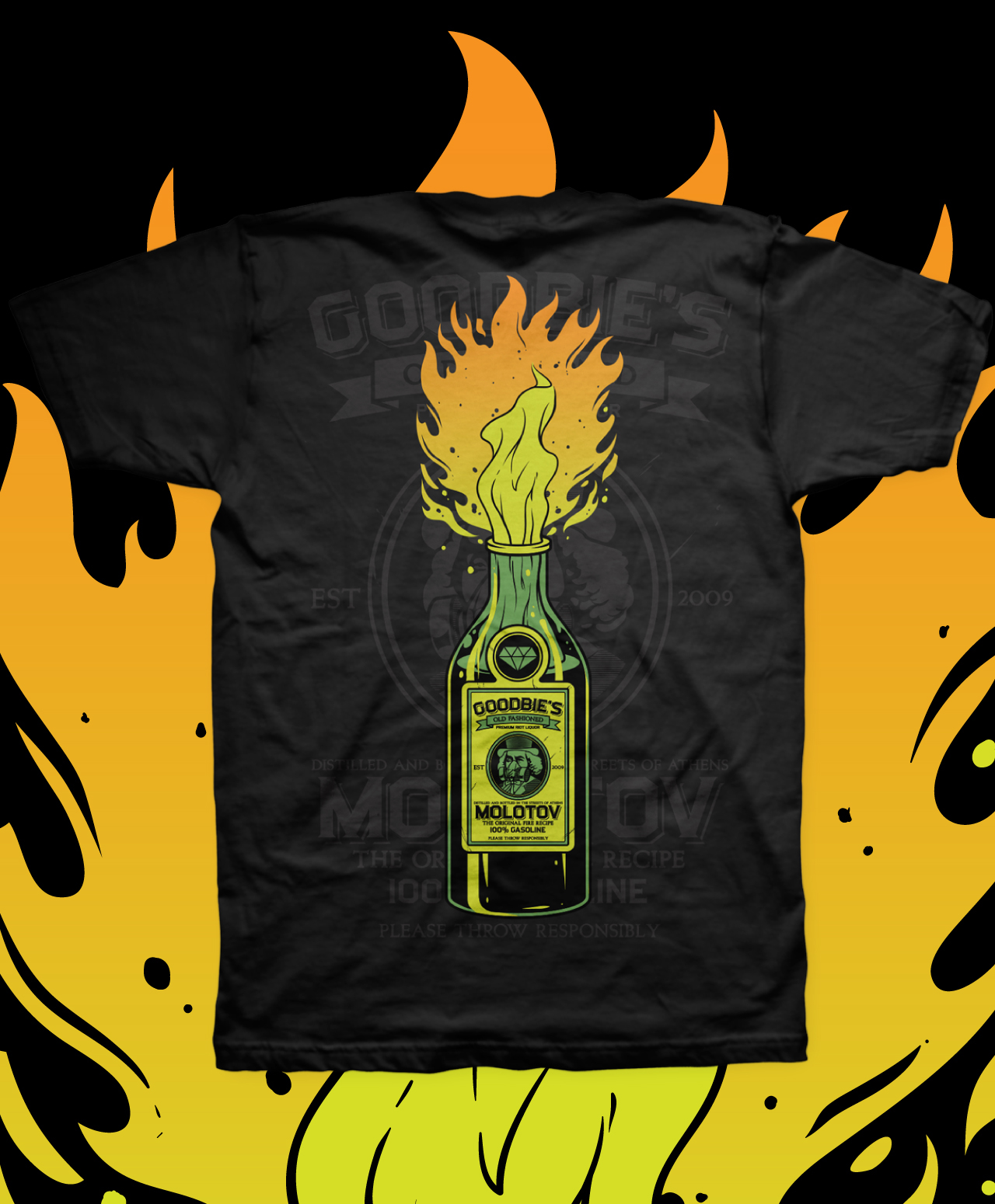 GOODBIE RIOT LIQUOR TEE BLACK
