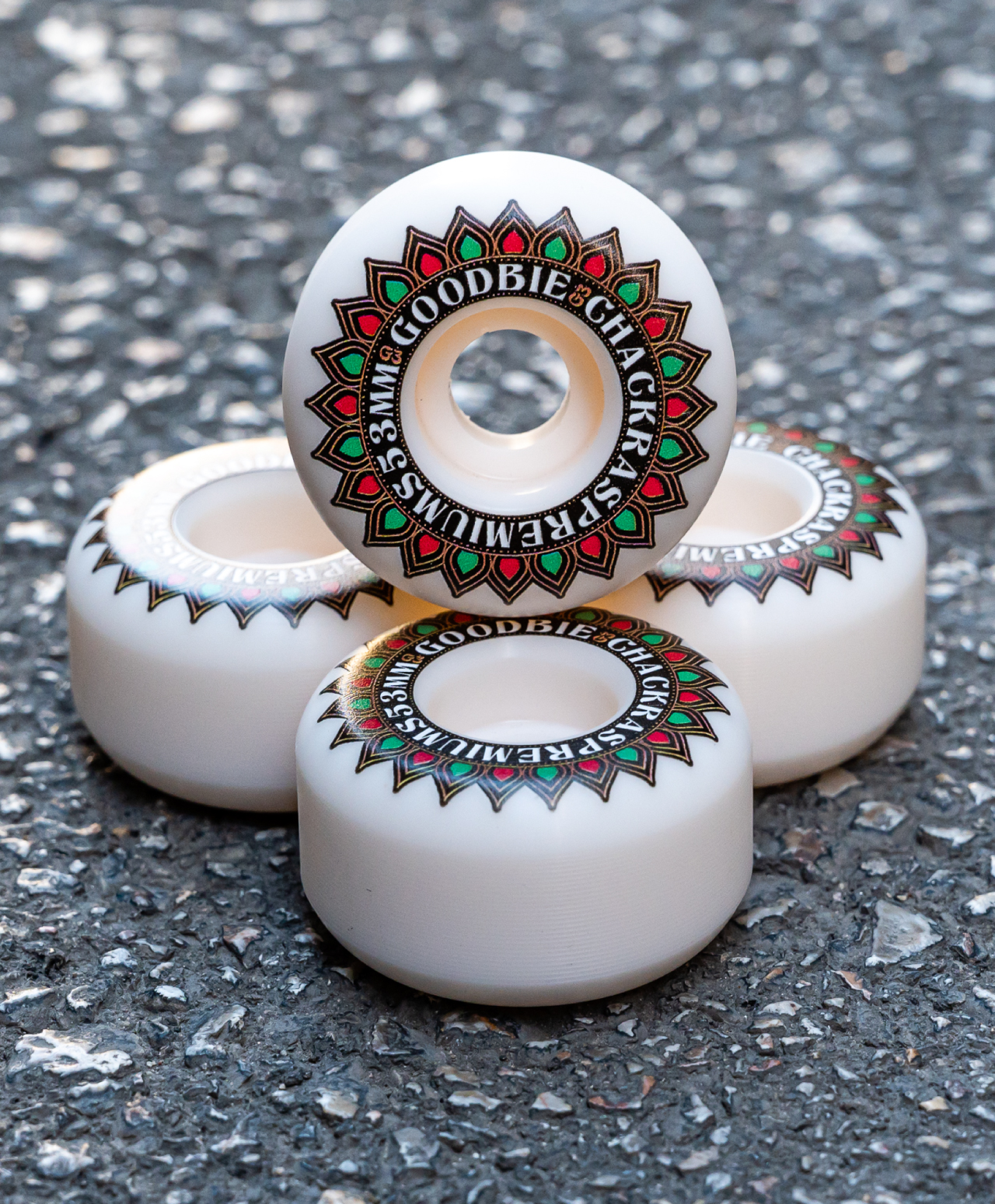 GOODBIE CHACKRAS PREMIUM V2 WHEELS 53mm WHITE