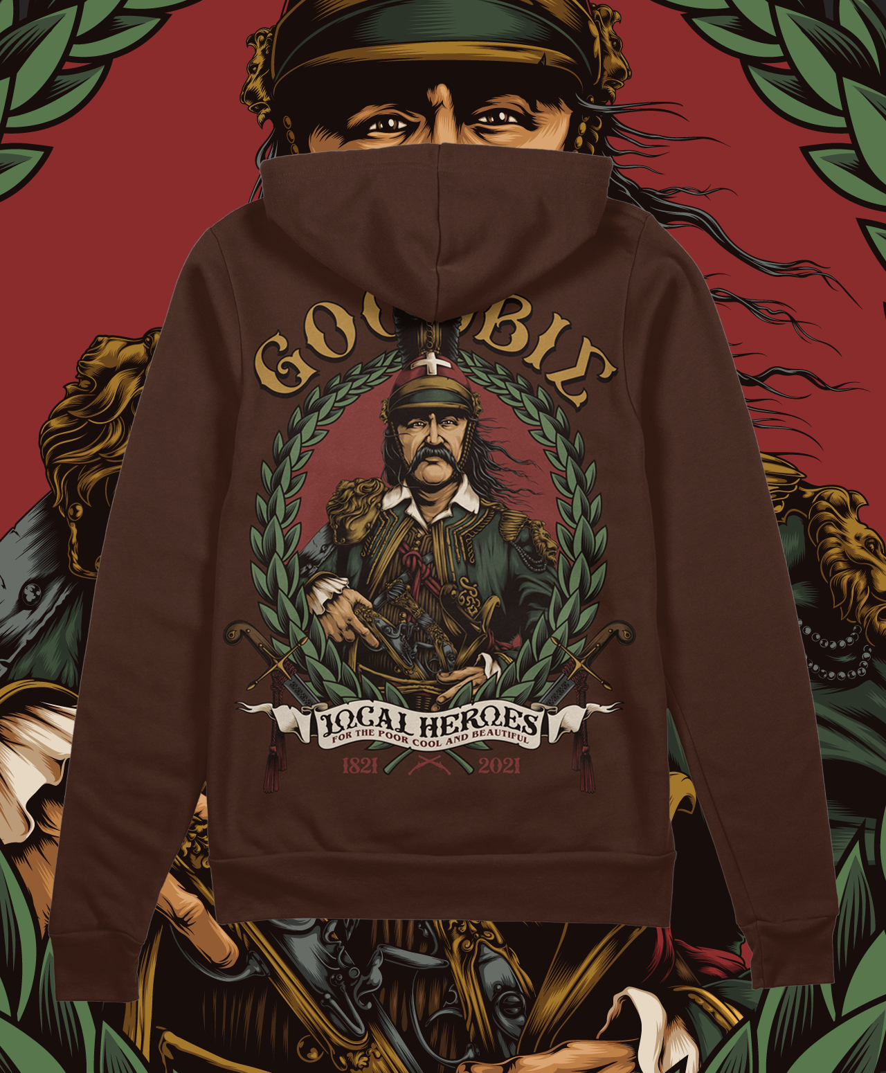 GOODBIE LOCAL HEROES THEO ZIP-HOOD BROWN