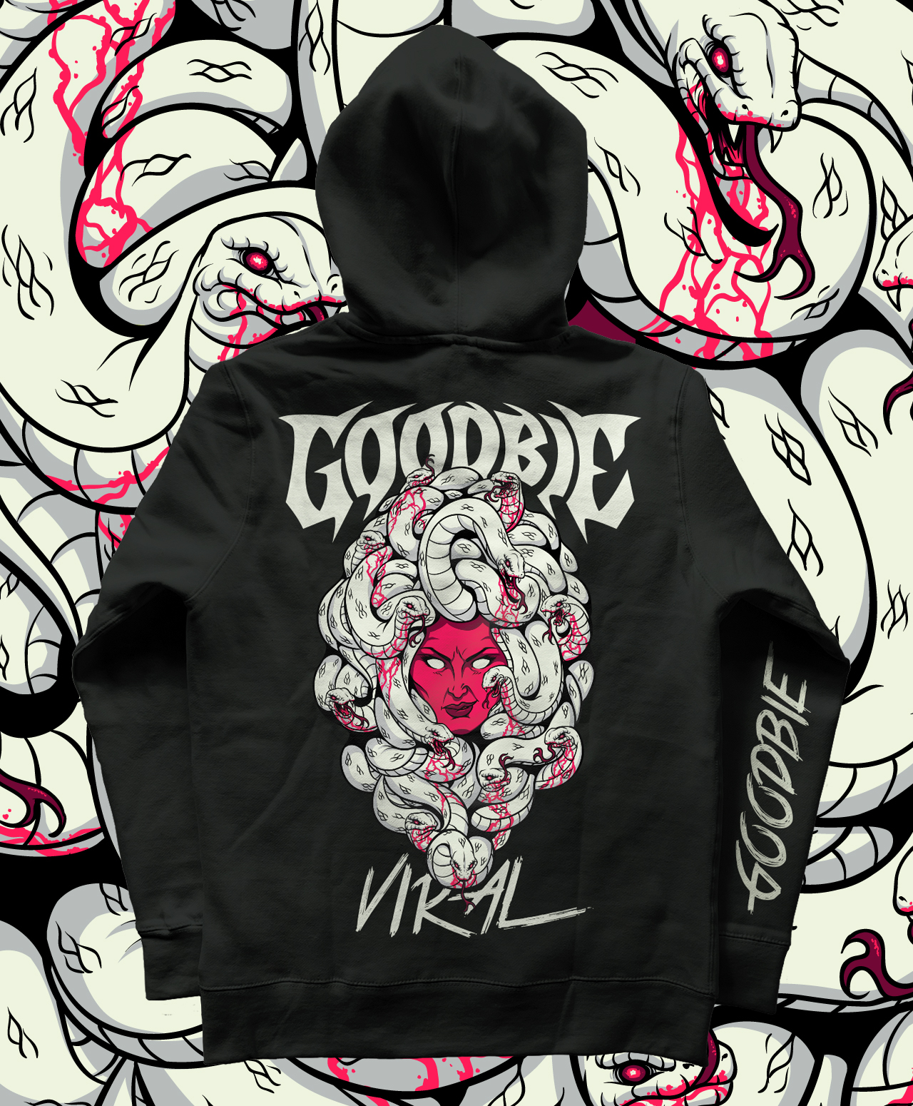 GOODBIE MEDUSA GLOW IN THE DARK PREMIUM HOOD BLACK