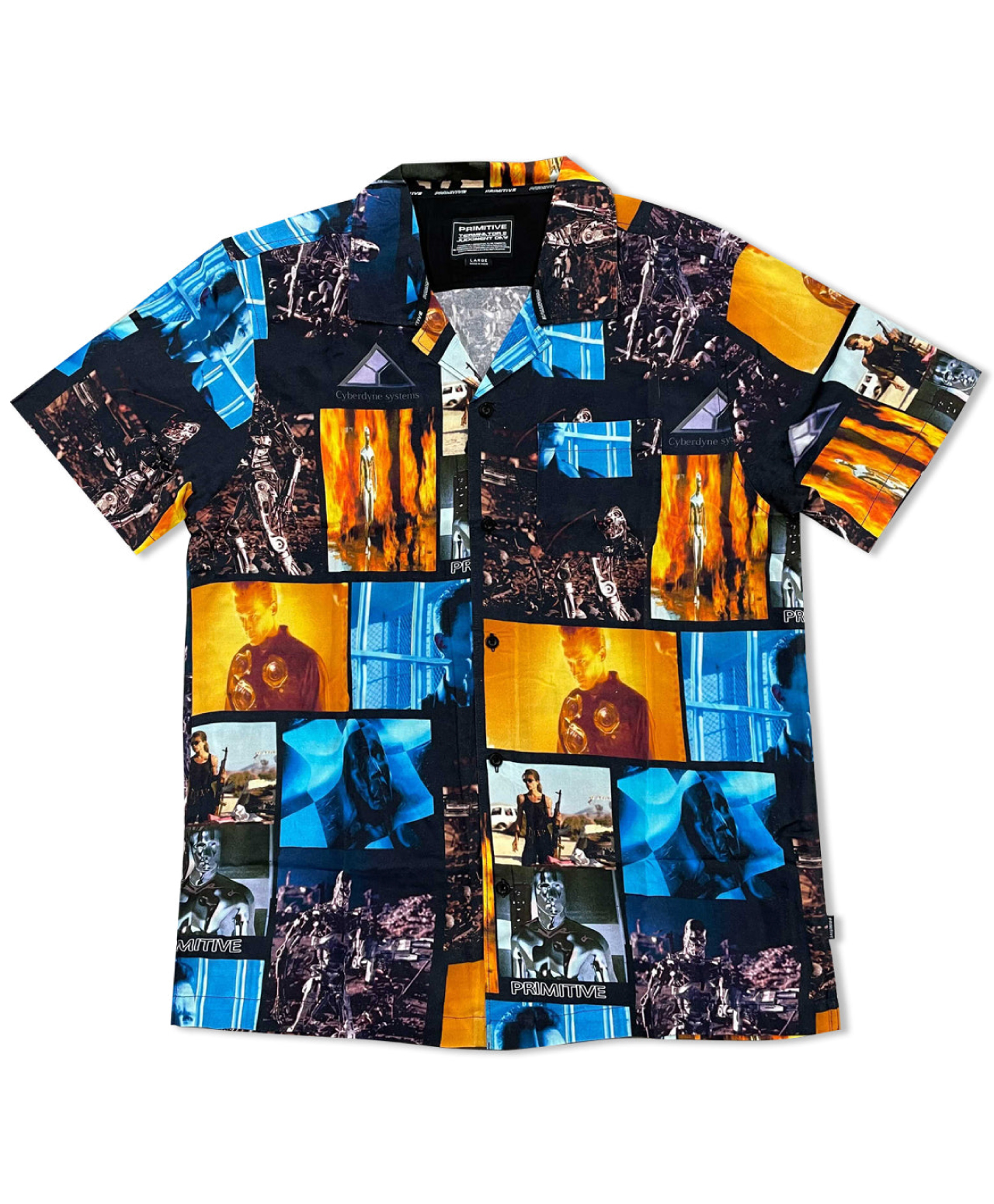 PRIMITIVE X TERMINATOR 2 NO FATE WOVEN SHIRT MULTI