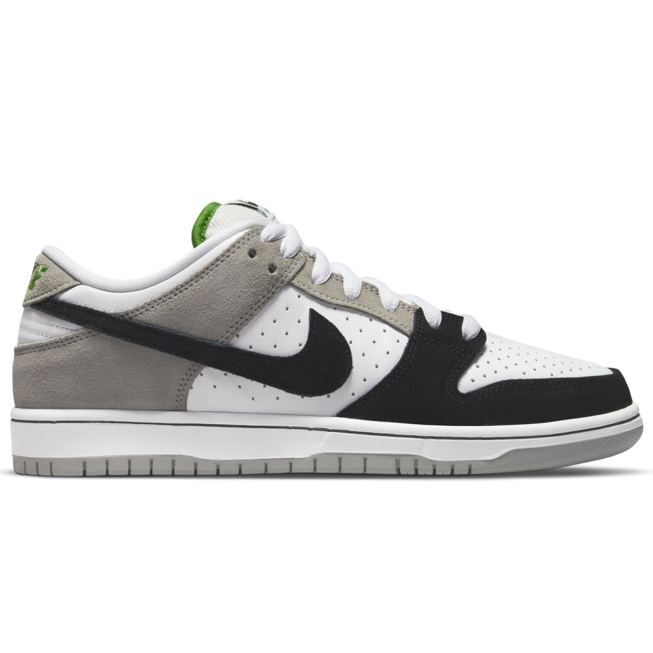 NIKE SB DUNK LOW PRO CHLOROPHYLL MEDIUM GREY/WHITE/CHLOROPHYLL/BLACK