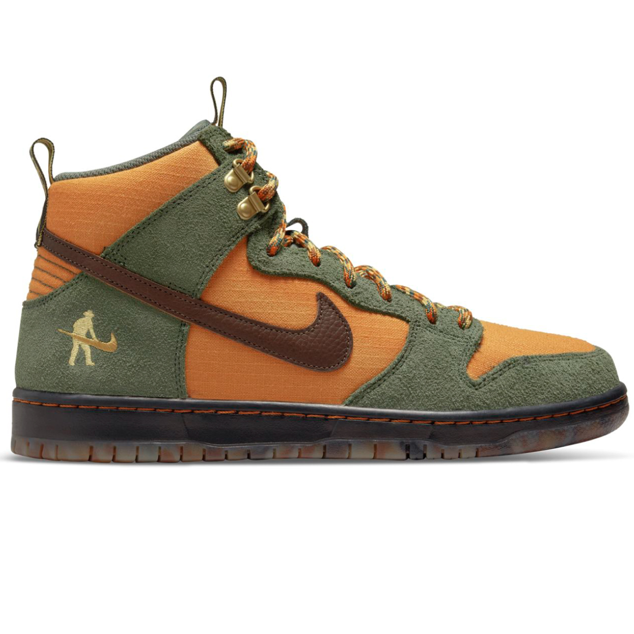 NIKE SB X PASS~PORT DUNK HIGH PRO WORKBOOT CARBON GREEN/CIDER/WHEAT GOLD