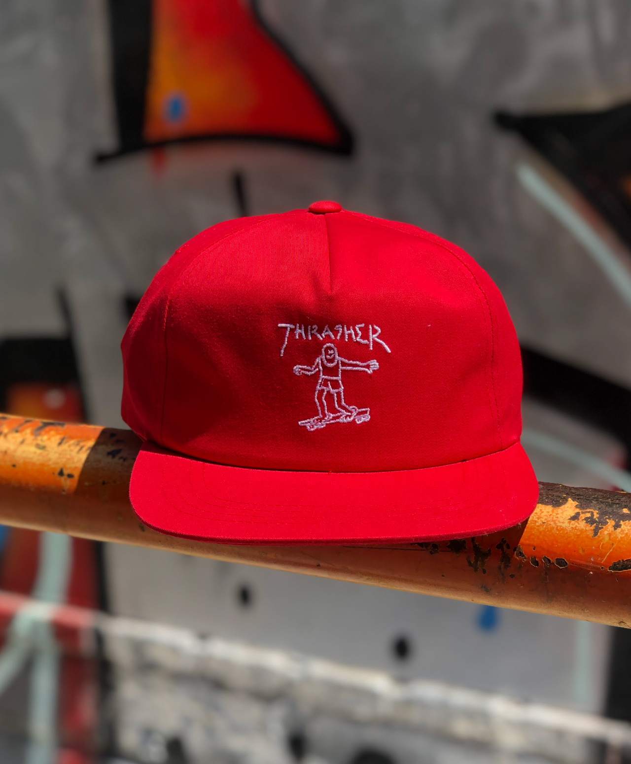 THRASHER GONZ LOGO SNAPBACK RED