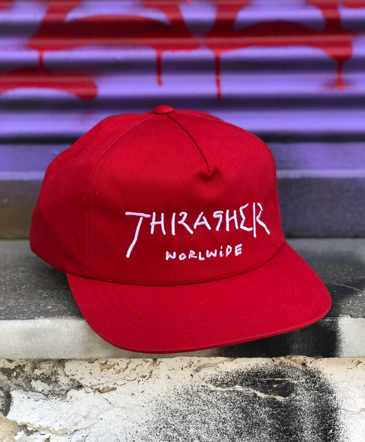 THRASHER WORLDWIDE SNAPBACK RED