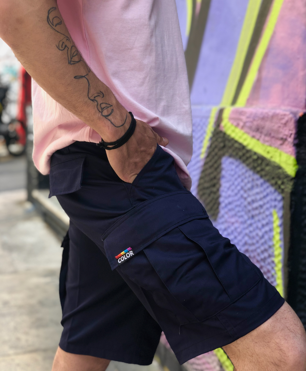 COLOR I-5 CARGO SHORT NAVY BLUE