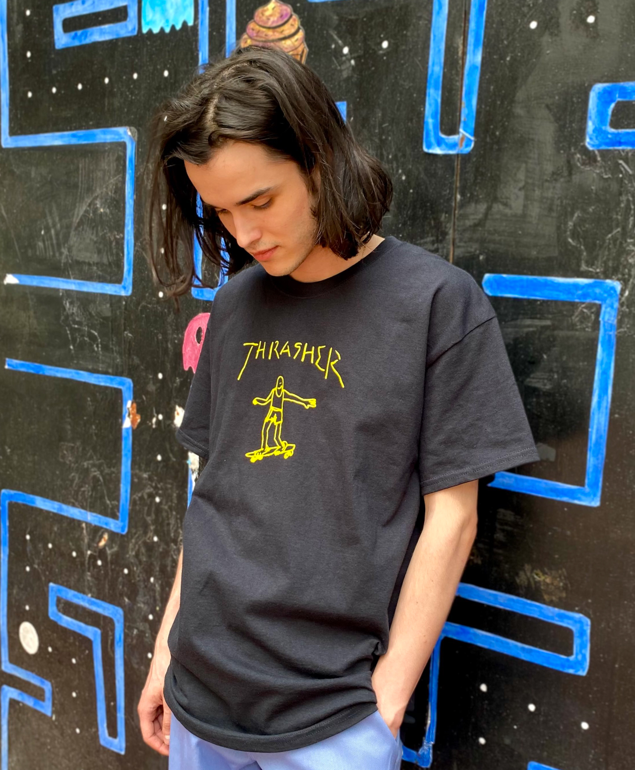 THRASHER GONZ TEE BLACK/YELLOW