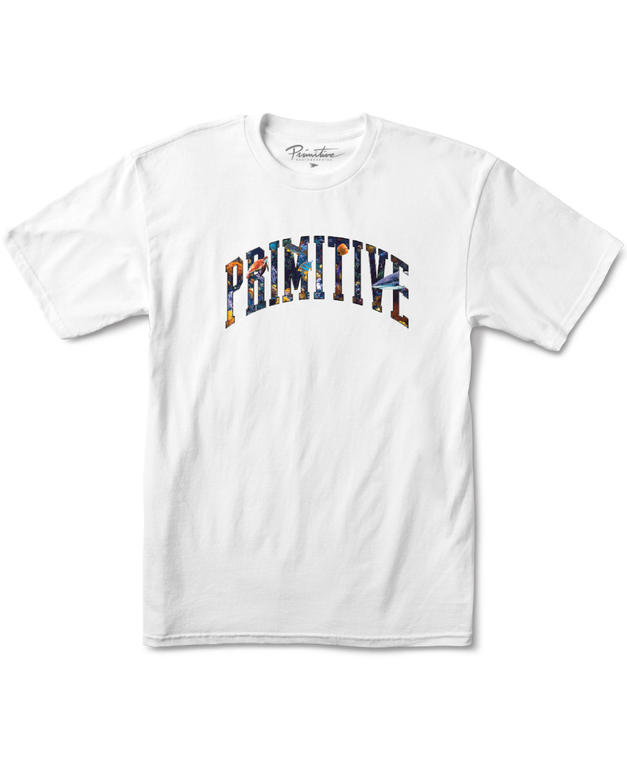 PRIMITIVE COLLEGIATE AQUATIC TEE WHITE