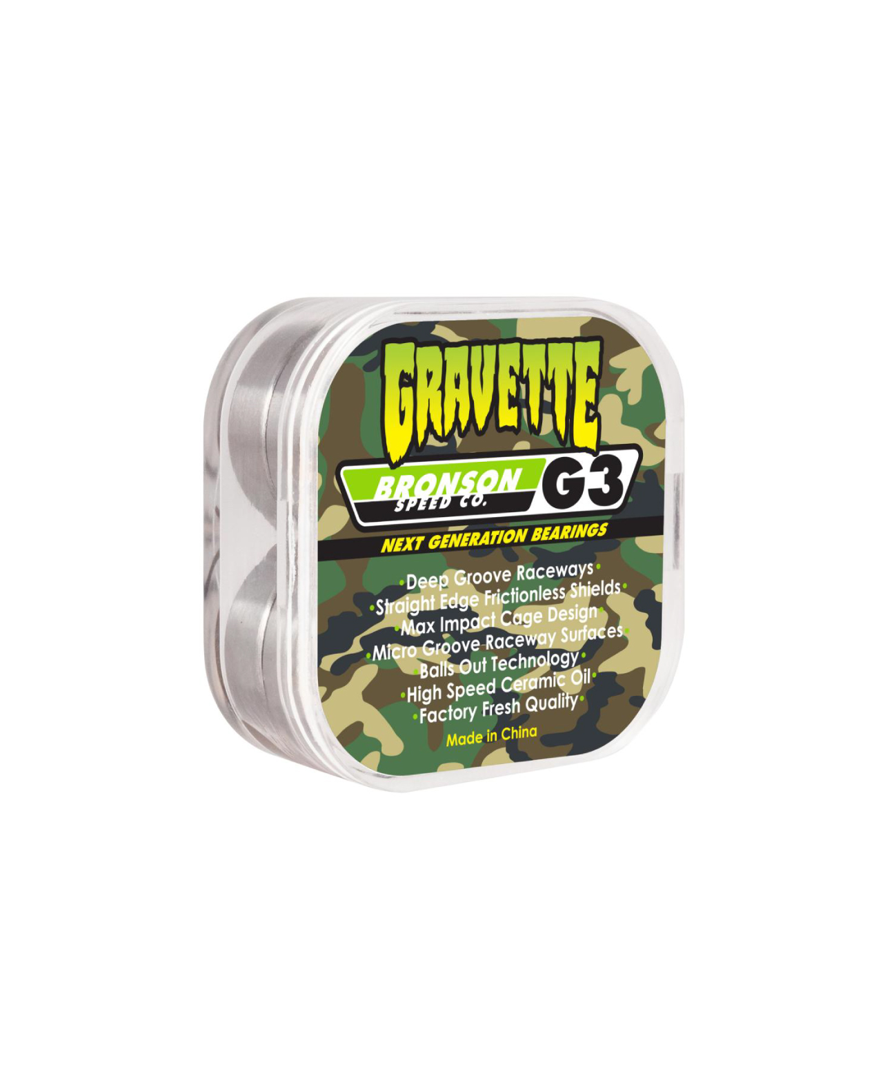 BRONSON SPEED CO. DAVID GRAVETTE PRO G3 BEARINGS 8 MM CAMO