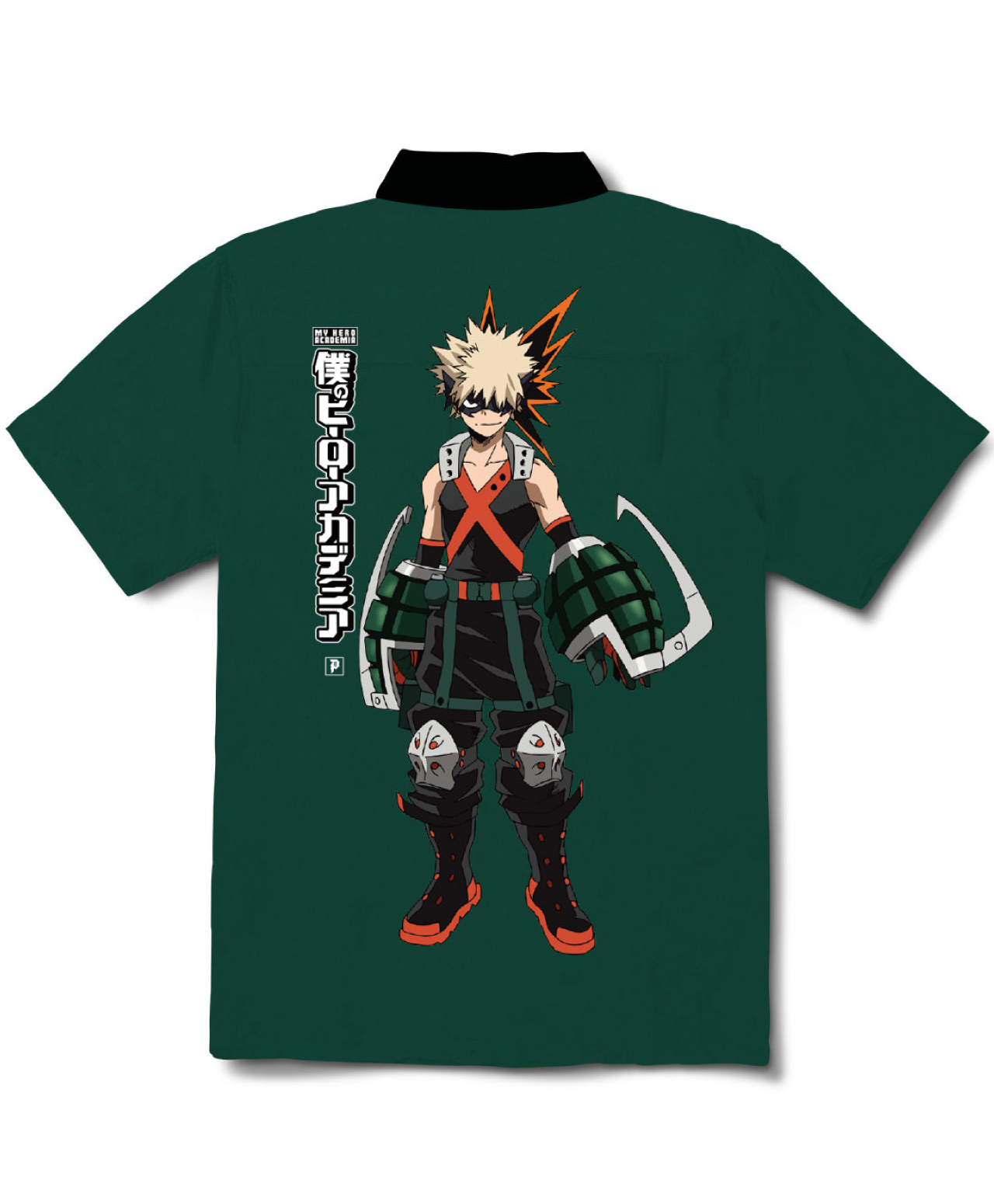 PRIMITIVE X MY HERO ACADEMIA KATSUKI BAKUGO WOVEN SHIRT GREEN