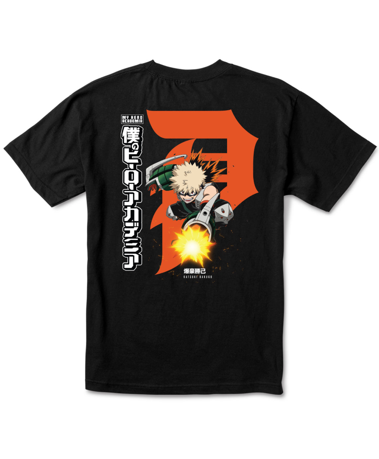 PRIMITIVE X MY HERO ACADEMIA 2 DIRTY P KATSUKI BAKUGO TEE BLACK