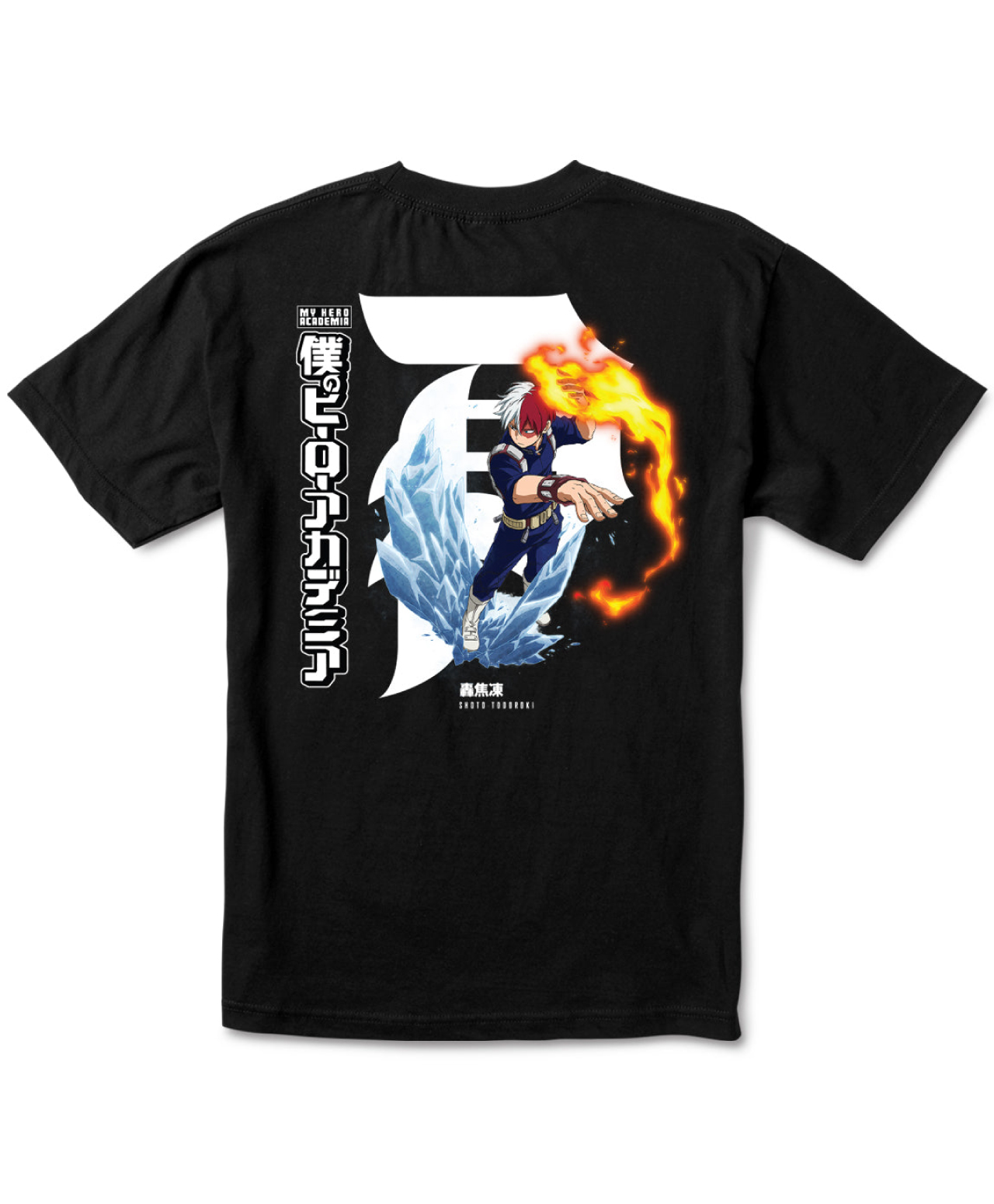PRIMITIVE X MY HERO ACADEMIA 2 DIRTY P SHOTO TODOROKI TEE BLACK