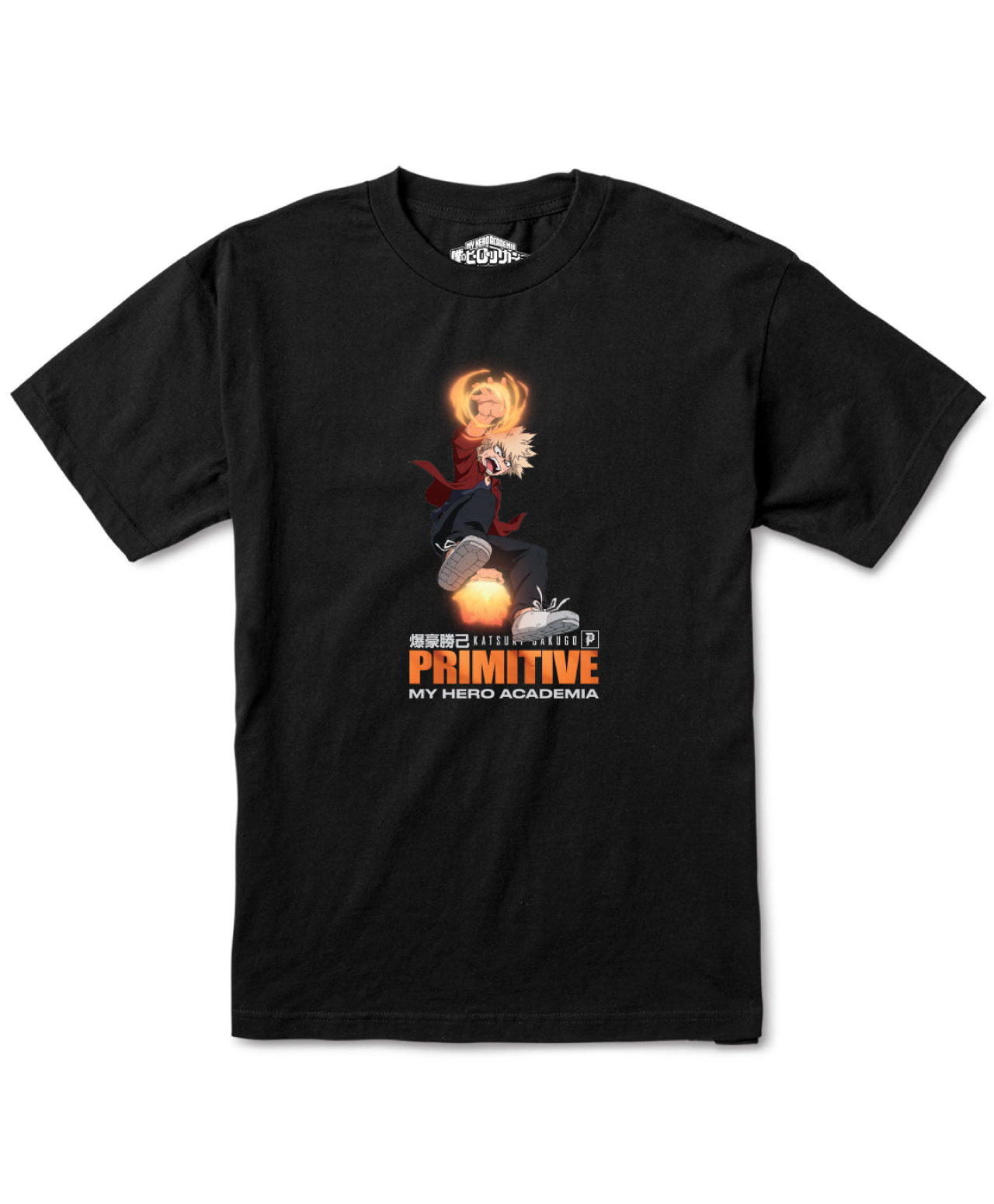 PRIMITIVE X MY HERO ACADEMIA 2 EXPLOSIVE SPEED TEE BLACK