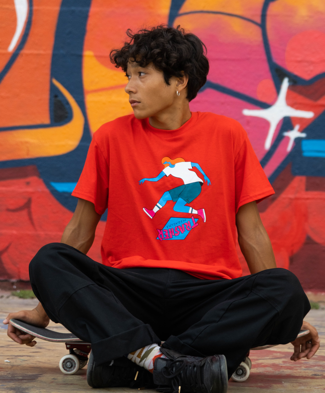 THRASHER X PARRA TRASHER TRE TEE RED