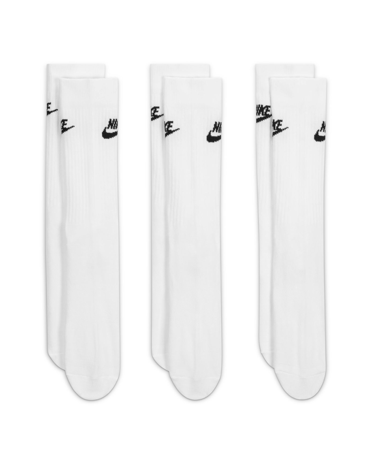 NIKE SPORTSWEAR EVERYDAY ESSENTIAL CREW SOCKS 3-PACK WHITE/BLACK