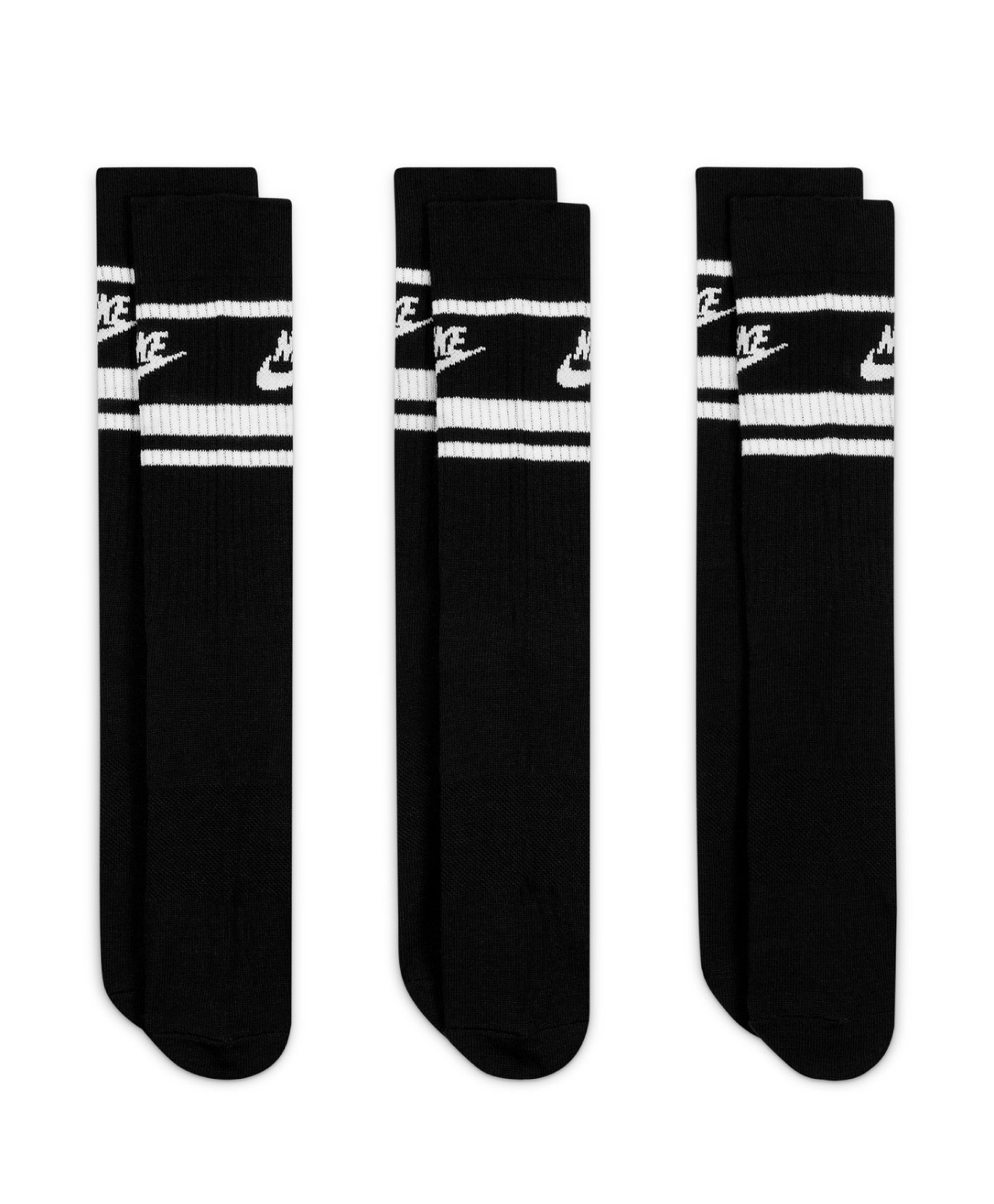 NIKE SPORTSWEAR EVERYDAY ESSENTIAL CREW SOCKS 3-PACK BLACK/WHITE