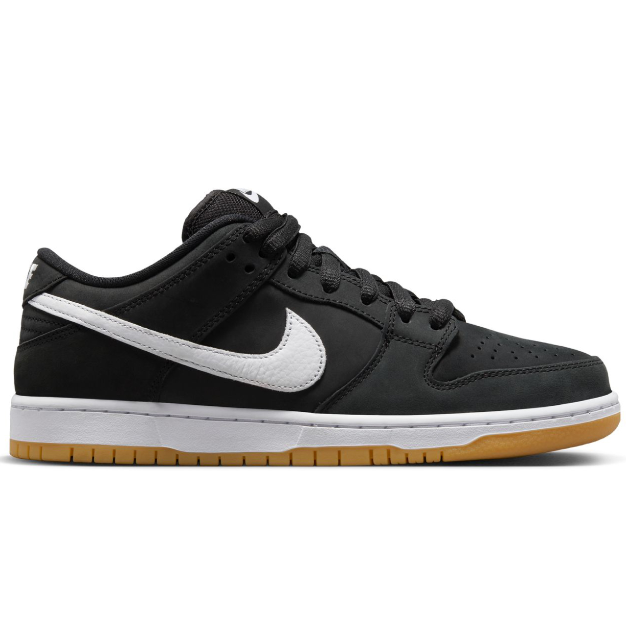 NIKE SB DUNK LOW PRO ISO BLACK/WHITE-BLACK-GUM LIGHT BROWN