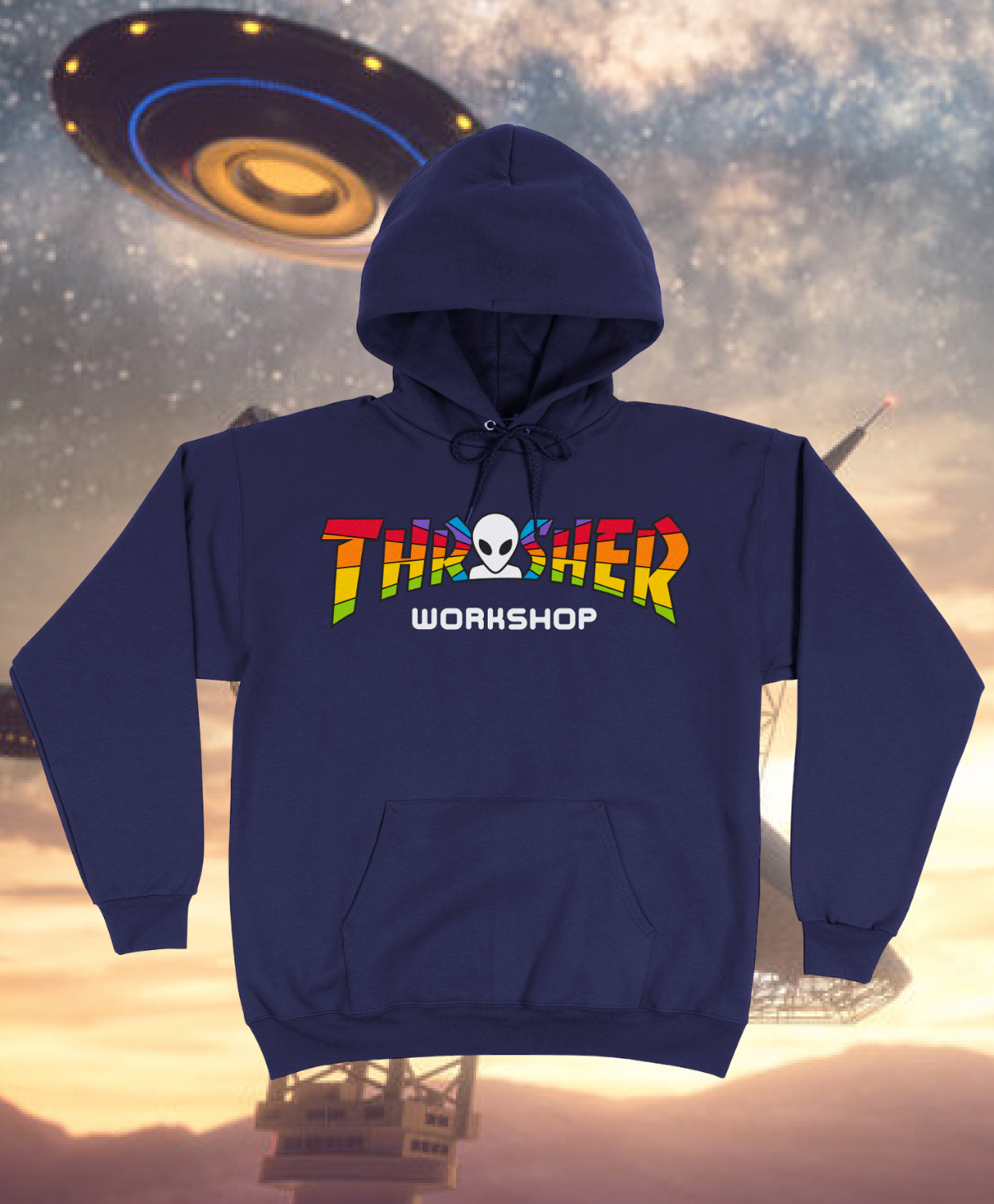 THRASHER X ALIEN WORKSHOP SPECTRUM HOOD NAVY