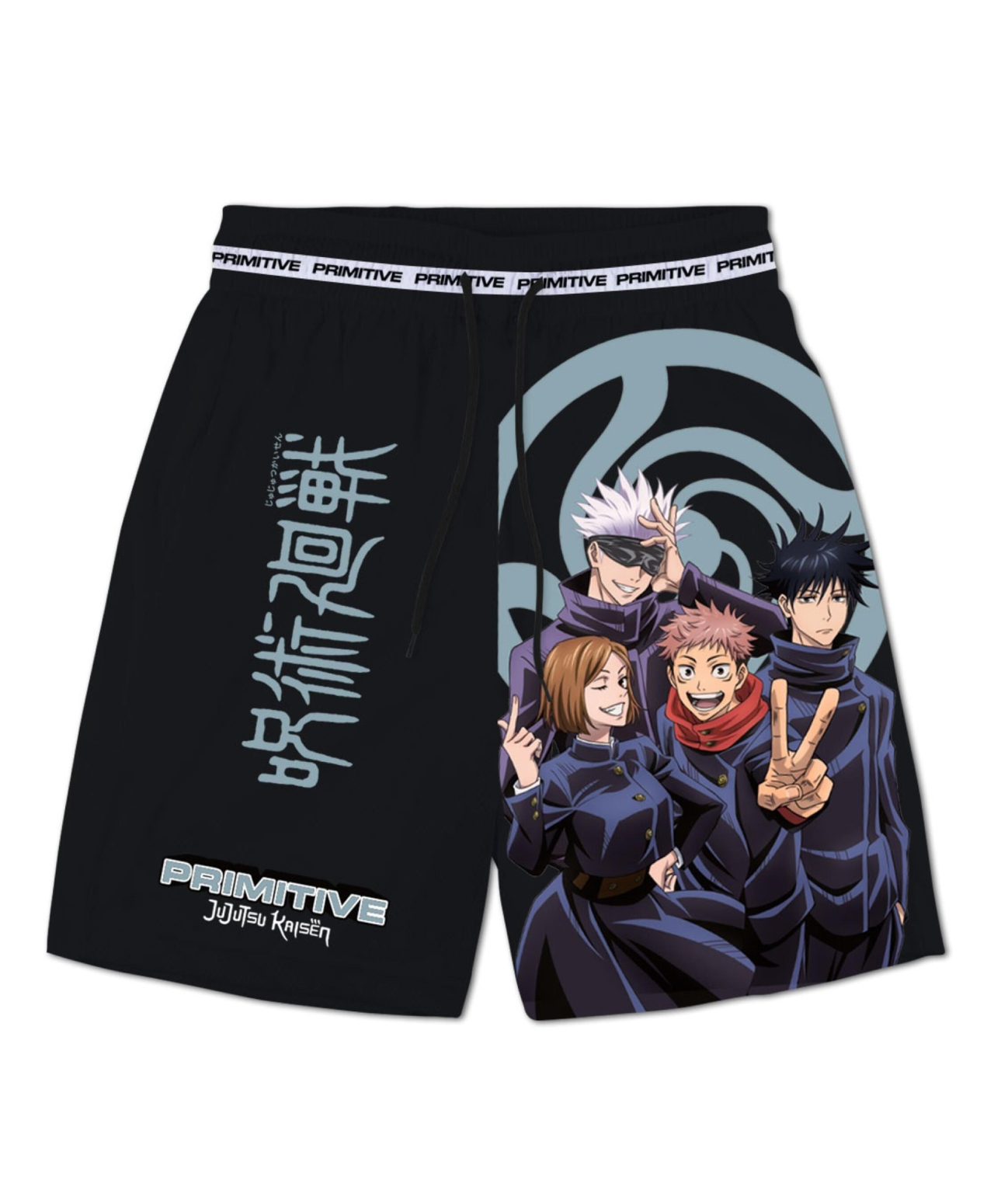 PRIMITIVE X JUJUTSU KAISEN JUJUTSU MESH SHORT BLACK