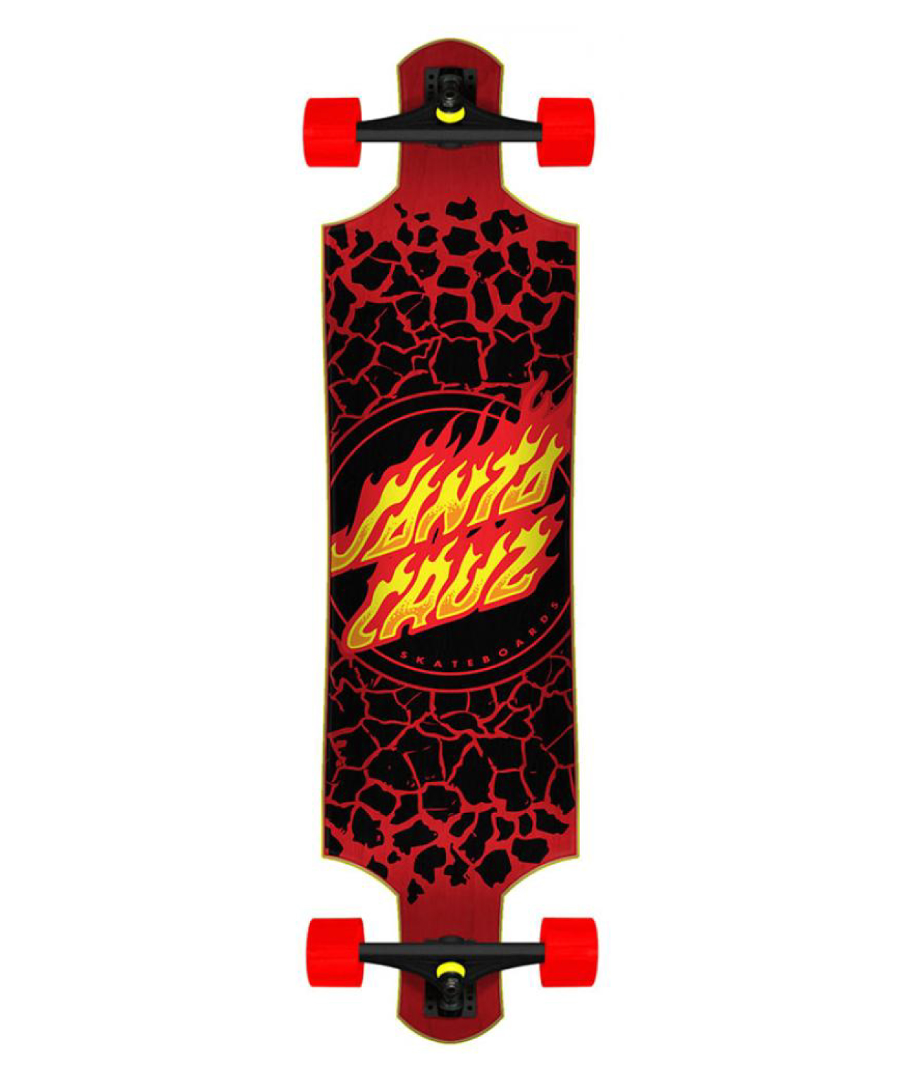 SANTA CRUZ FLAME DOT DROP DOWN LONGBOARD 10 X 40 BLACK/RED