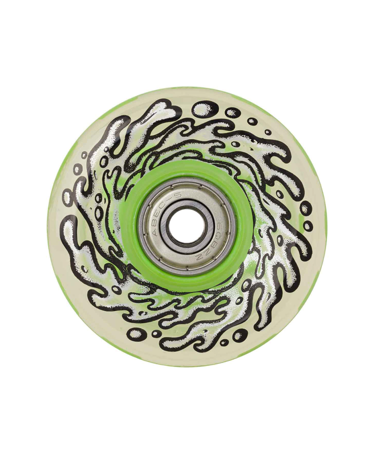 SLIME BALLS OG SLIME 78A 60mm LIGHT UPS WHEELS + BEARINGS GREEN/CLEAR