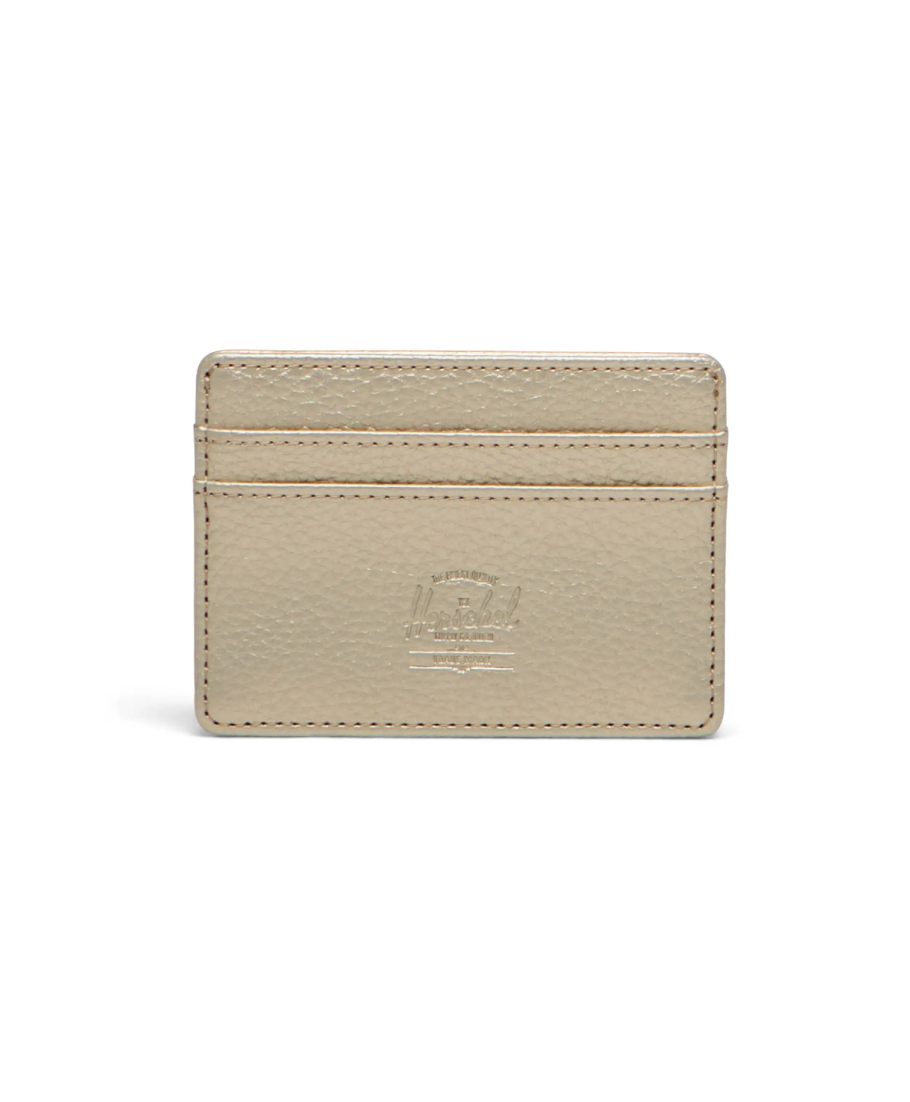 HERSCHEL CHARLIE CARDHOLDER VEGAN LEATHER GOLD METALLIC