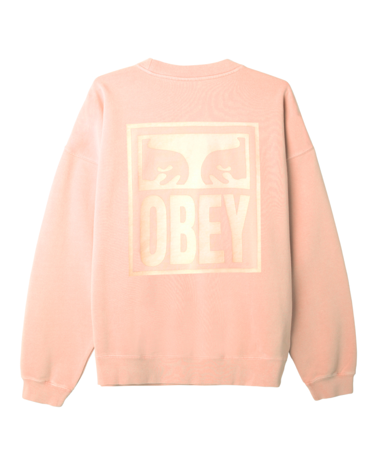 OBEY EYES ICON EXTRA HEAVY CREW PIGMENT PEACH PARFAIT