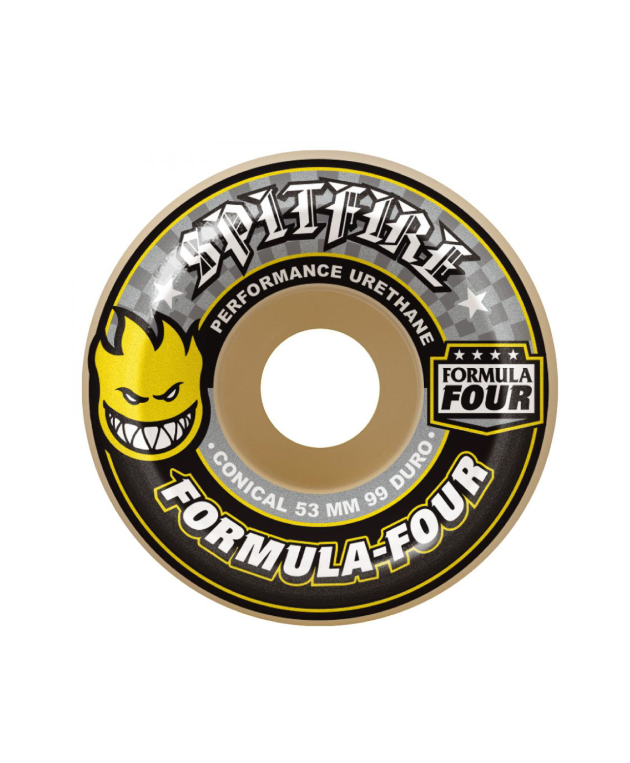 SPITFIRE FORMULA FOUR WHEELS CONICAL 99DU 54MM YELLOW/WHITE
