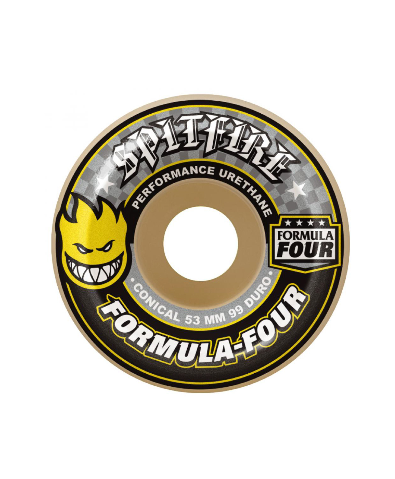 SPITFIRE FORMULA FOUR WHEELS CONICAL 99DU 56MM YELLOW/WHITE