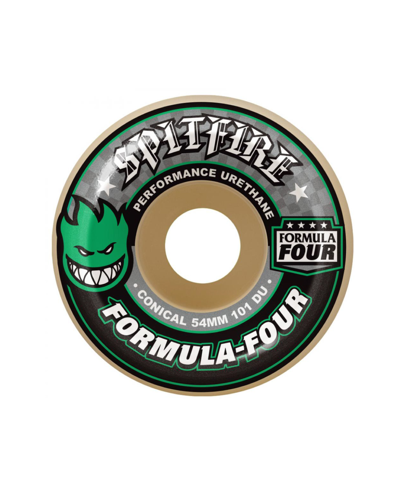 SPITFIRE FORMULA FOUR WHEELS CONICAL 101DU 54MM GREEN/WHITE