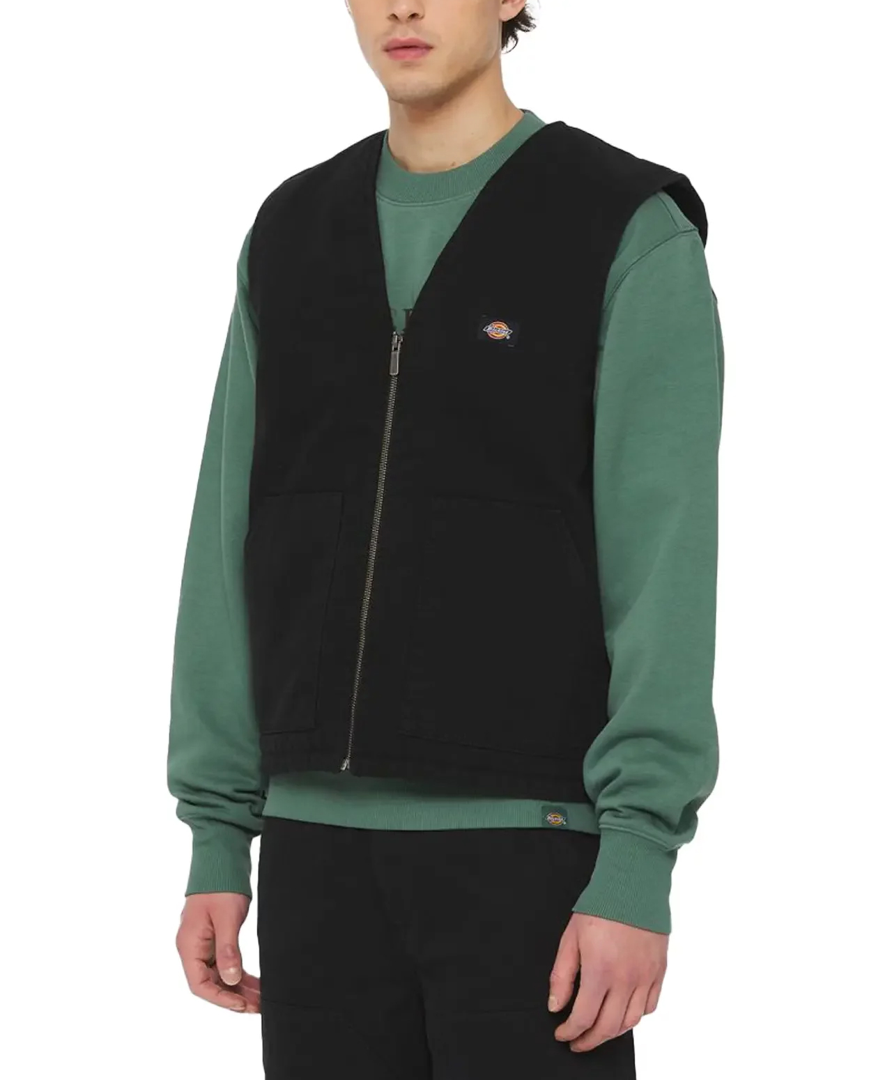 DICKIES DUCK CANVAS SUMMER VEST STONE WASHED BLACK
