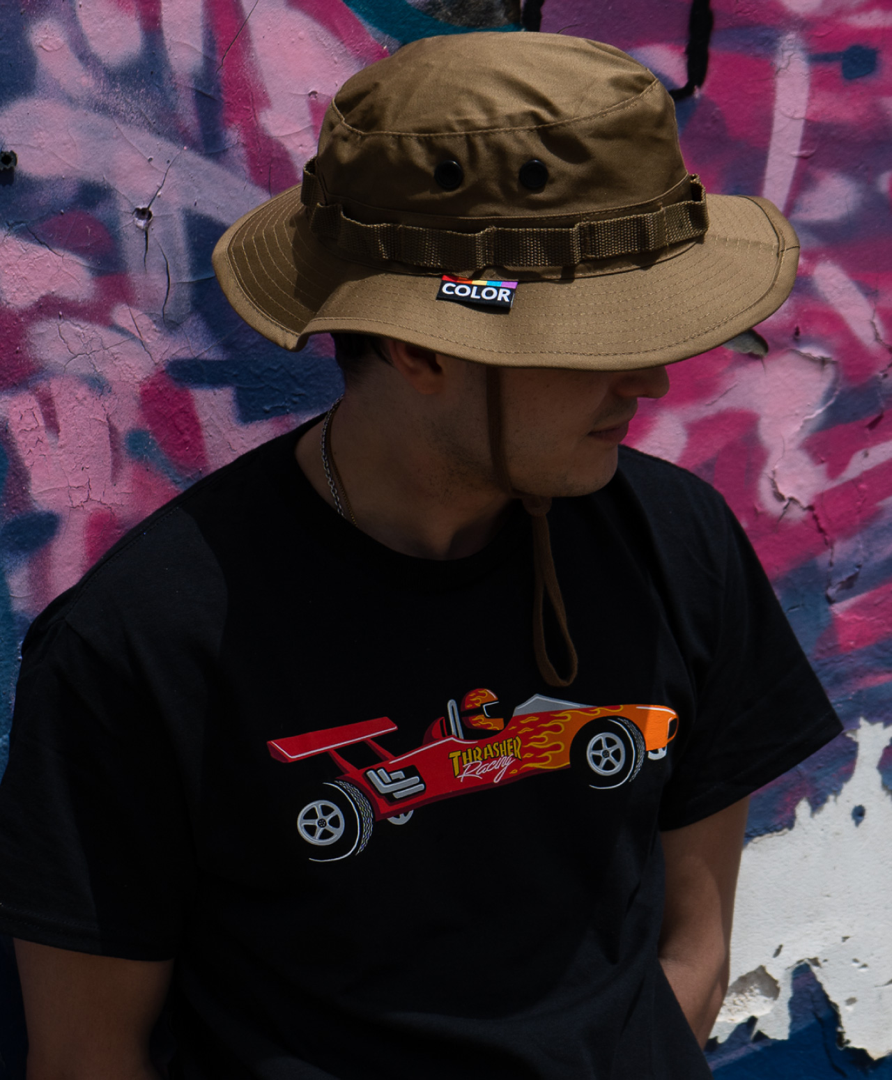 COLOR I-5 LACED BUCKET HAT CARAMEL