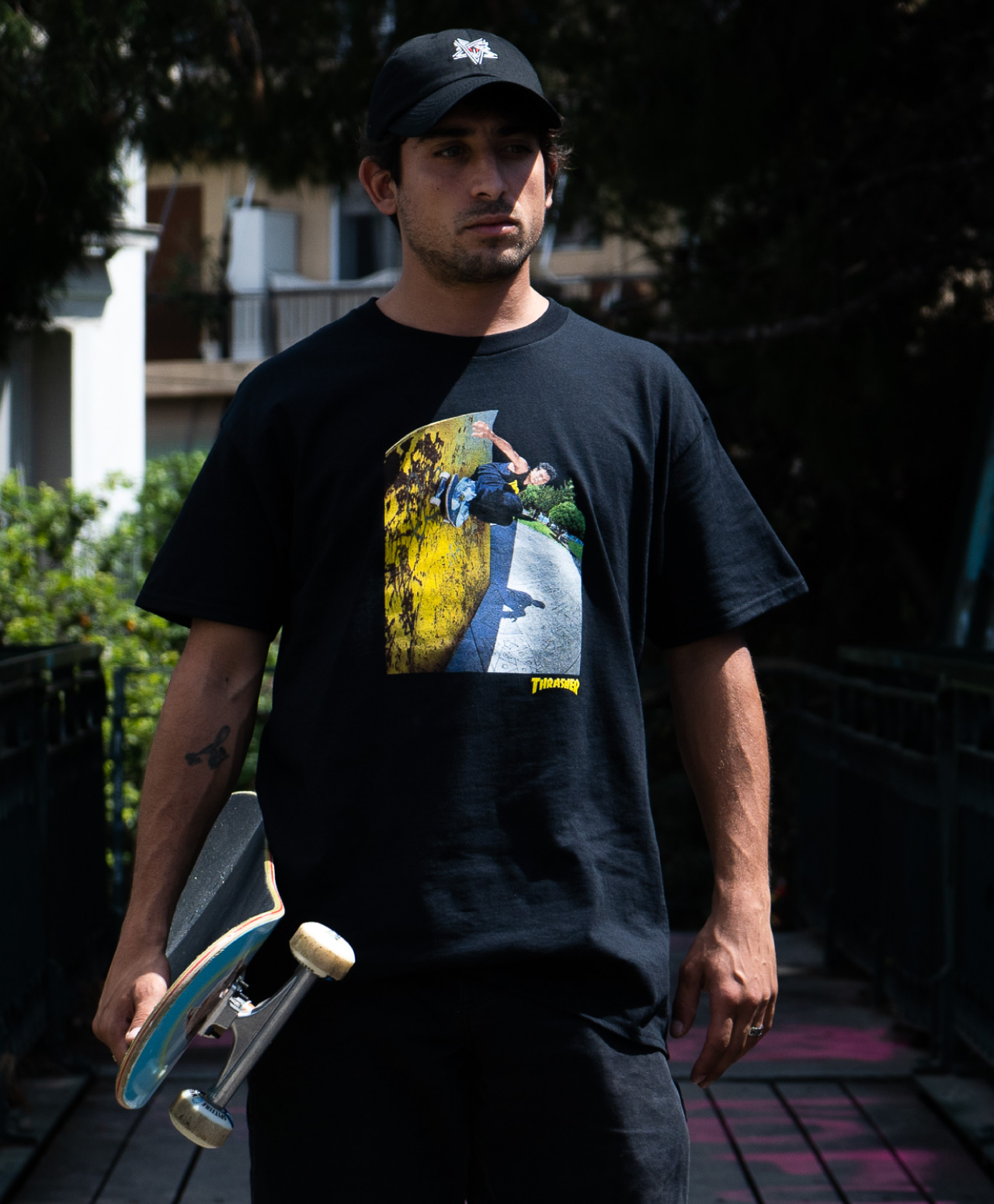 THRASHER MIC-E WALLRIDE TEE BLACK