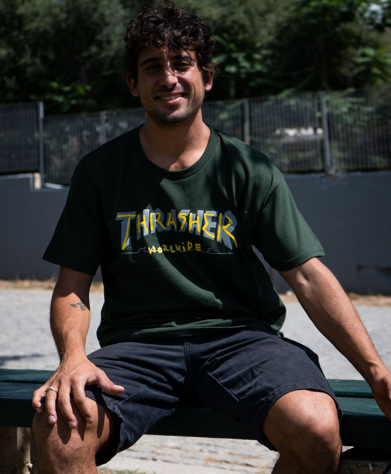 THRASHER TRADEMARK TEE FOREST GREEN