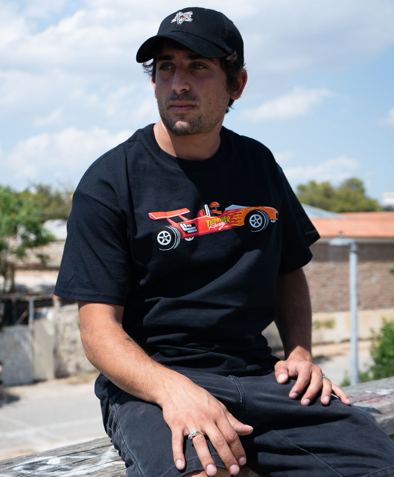THRASHER RACECAR TEE BLACK